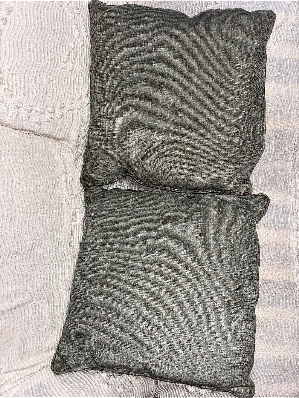 Striped Gray & Blue Accent Pillows - Picture 2 of 4